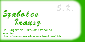 szabolcs krausz business card